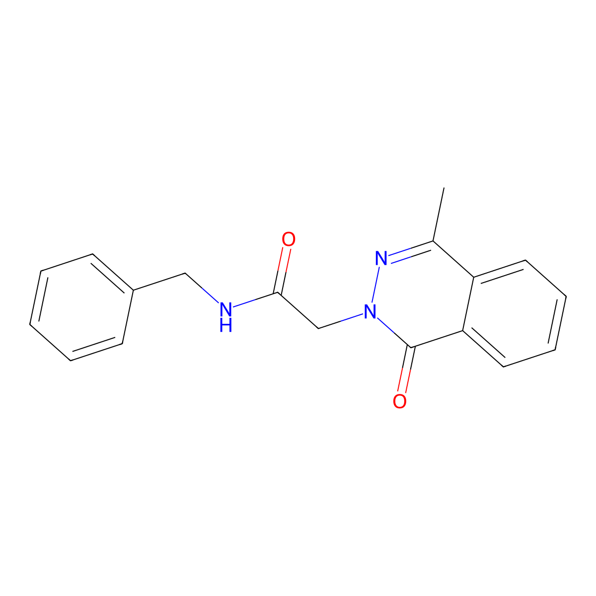 N-Benzyl-2-(4-methyl-1-oxo-1H-phthalazin-2-yl)-acetamide molecular structure, CAS 6033-11-0