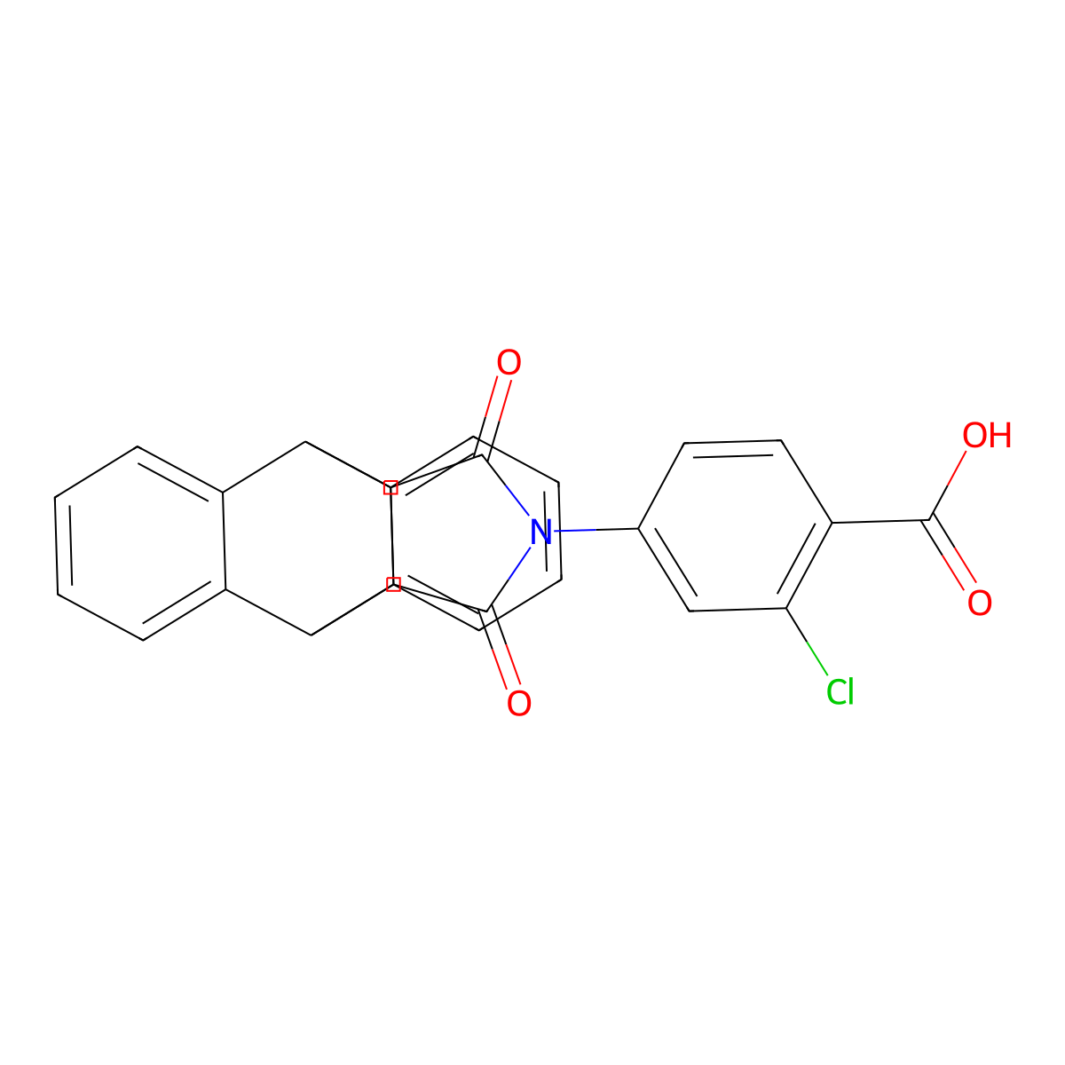 2-Chloro-4-(16,18-dioxo-17-azapentacyclo[6.6.5.0~2,7~.0~9,14~.0~15,19~]nonadeca-2,4,6,9,11,13-hexaen-17-yl)benzoic acid molecular structure, CAS 6033-18-7