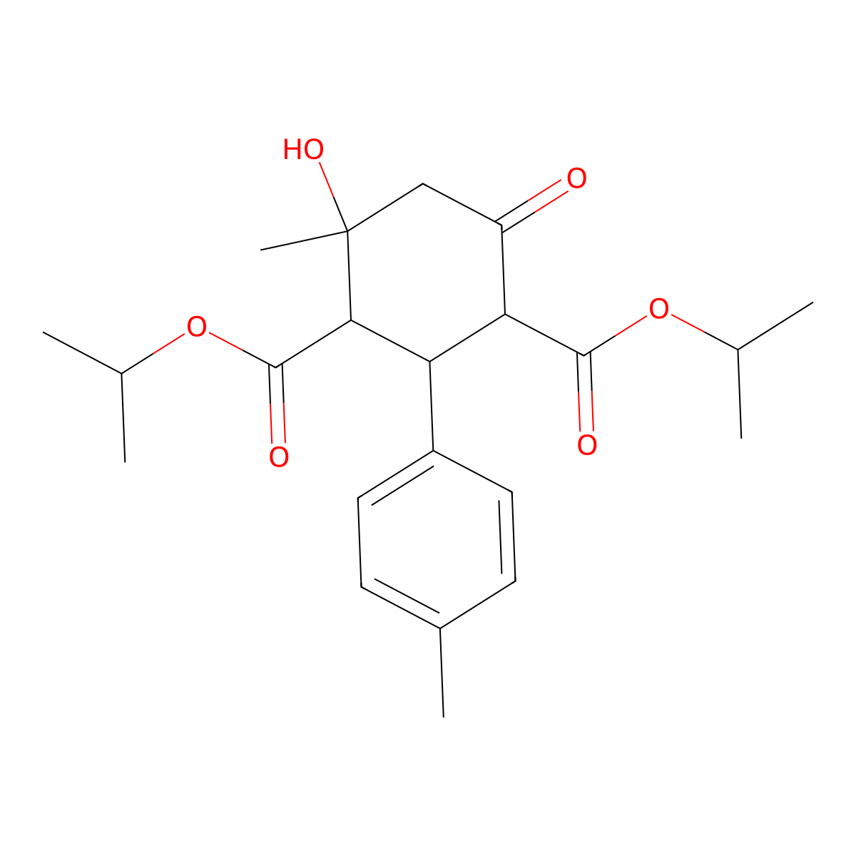 Dipropan-2-yl 4-hydroxy-4-methyl-2-(4-methylphenyl)-6-oxocyclohexane-1,3-dicarboxylate molecular structure, CAS 6033-79-0