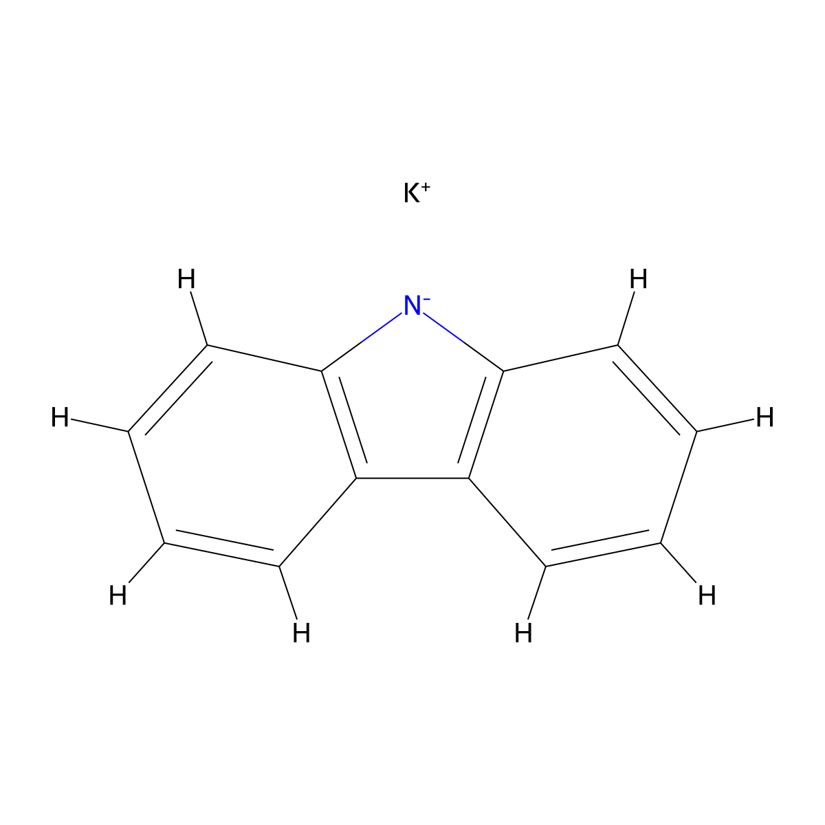carbazole potassium salt molecular structure, CAS 6033-87-0