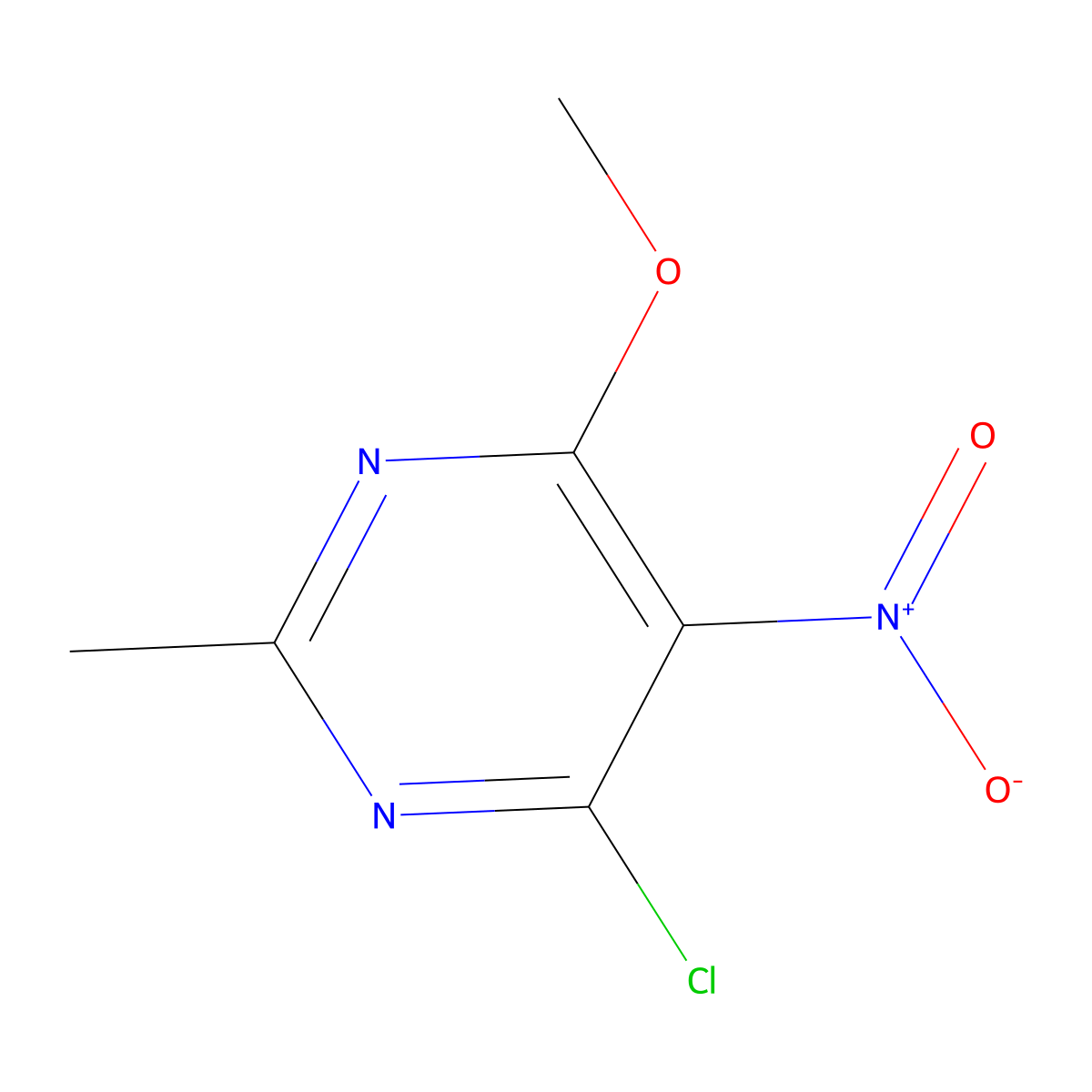 4-Chloro-6-methoxy-2-methyl-5-nitropyrimidine molecular structure, CAS 60331-15-9