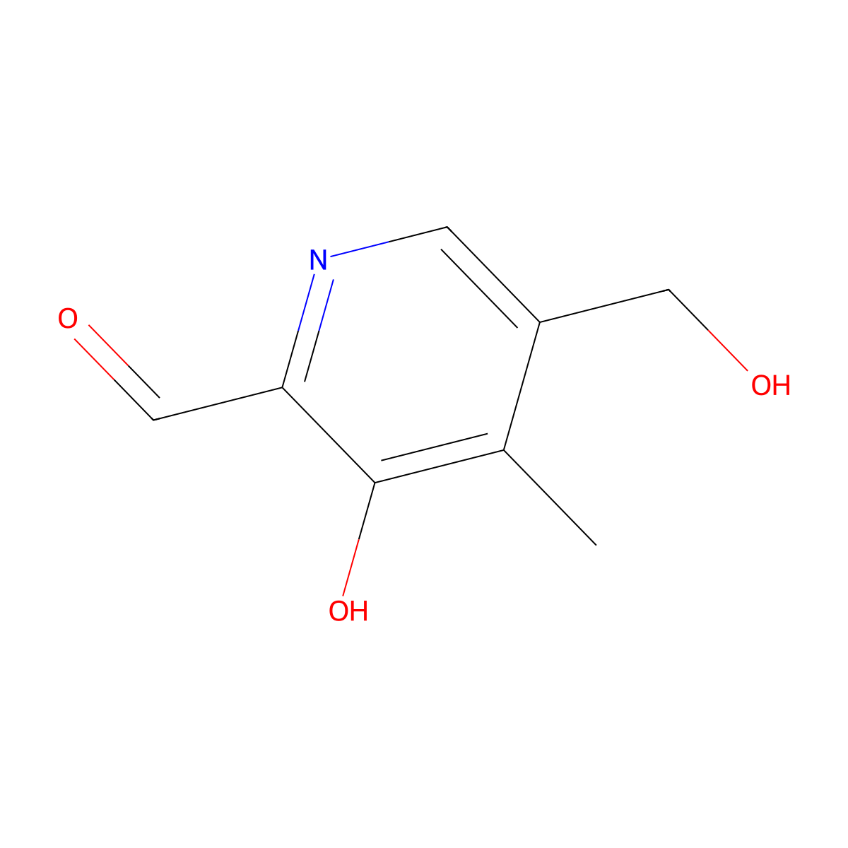 3-Hydroxy-5-(hydroxymethyl)-4-methylpicolinaldehyde molecular structure, CAS 60331-38-6