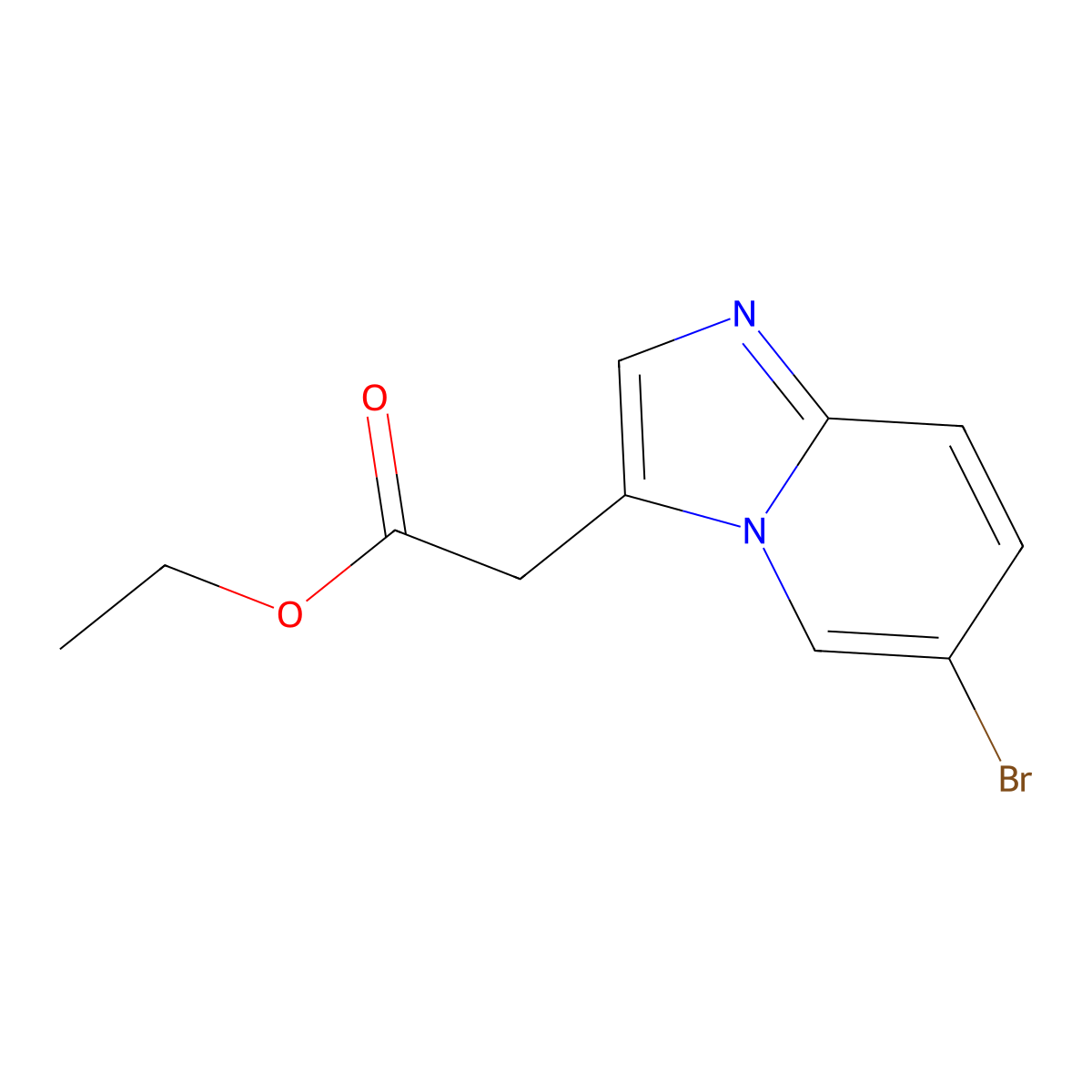 Ethyl 2-(6-bromoimidazo[1,2-a]pyridin-3-yl)acetate molecular structure, CAS 603311-76-8