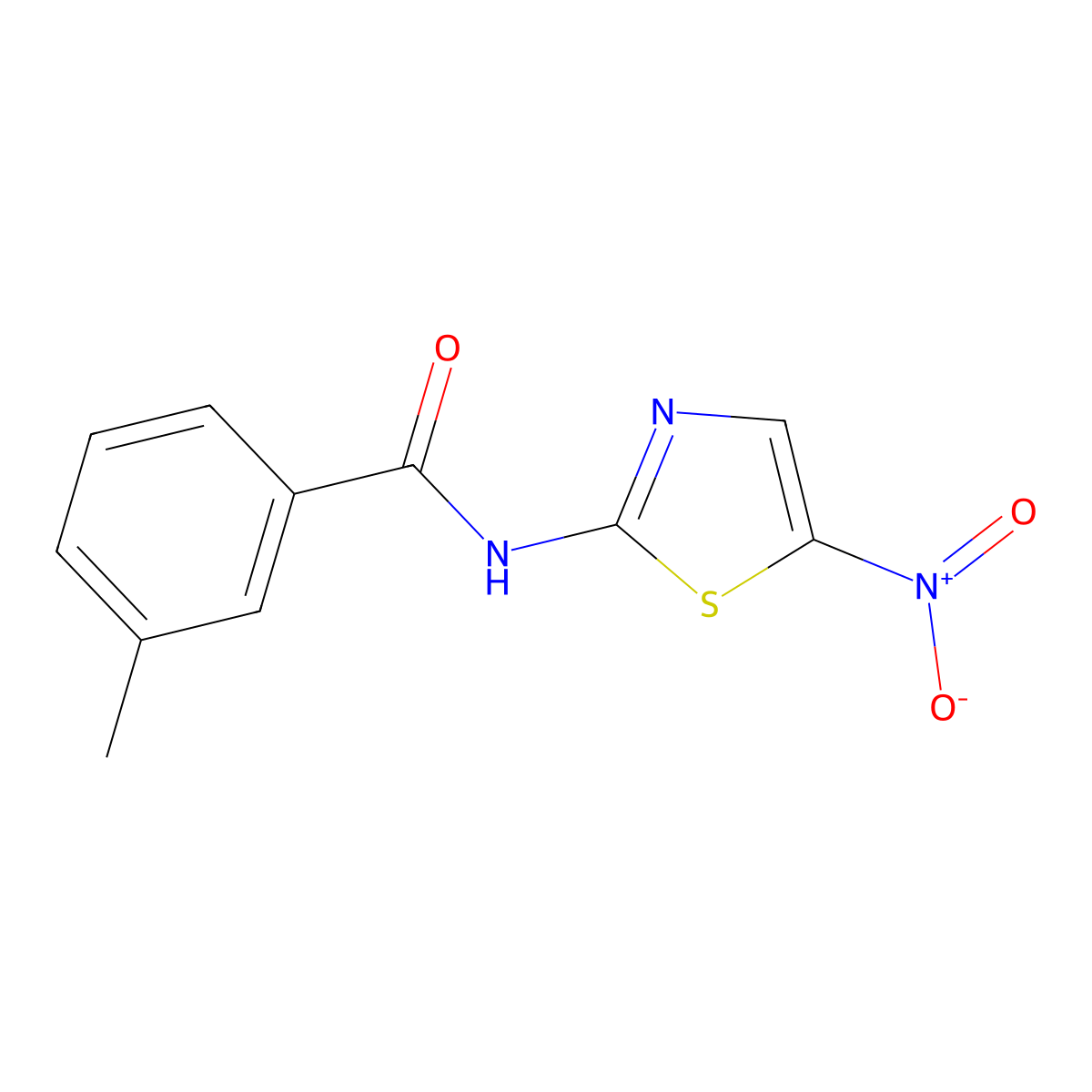 3-methyl-N-(5-nitro-1,3-thiazol-2-yl)benzamide molecular structure, CAS 60338-58-1