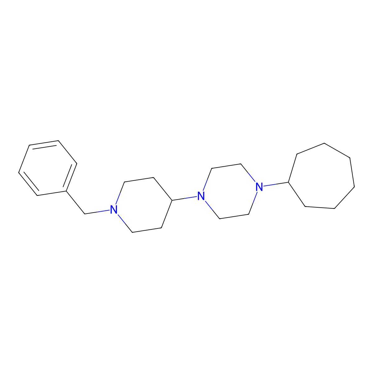 1-(1-Benzylpiperidin-4-yl)-4-cycloheptylpiperazine molecular structure, CAS 6034-23-7