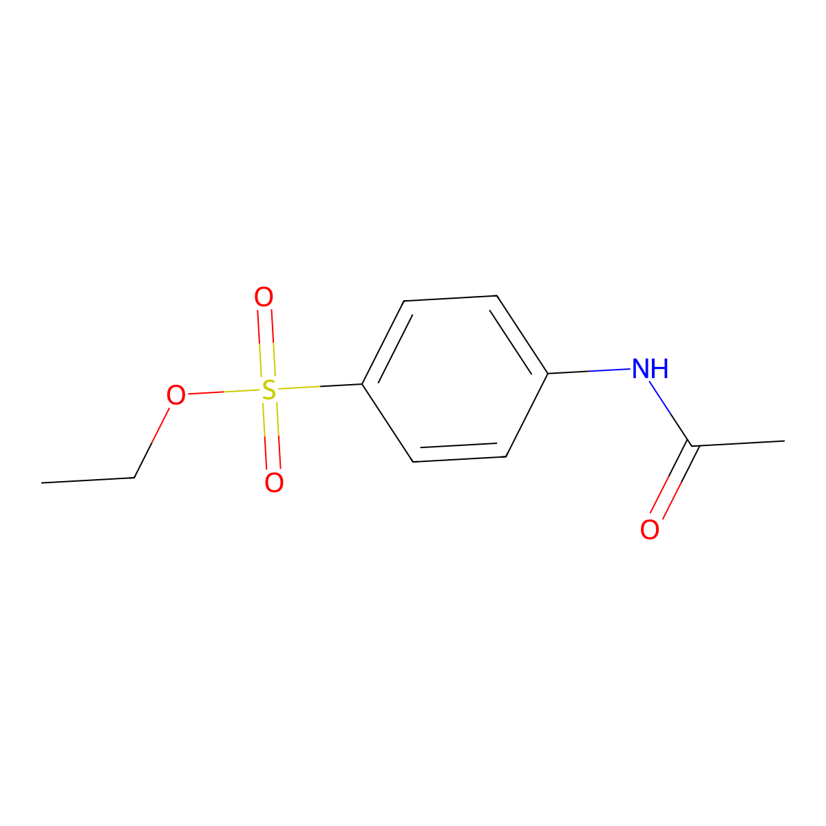 Ethyl N-acetylsulfanilate molecular structure, CAS 6034-55-5
