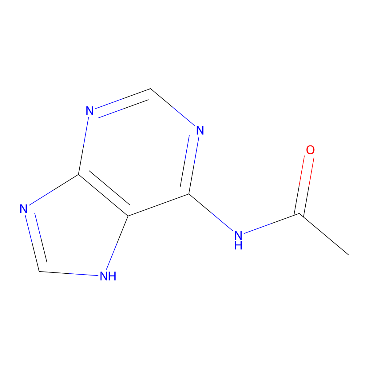 N-(7H-purin-6-yl)acetamide molecular structure, CAS 6034-68-0