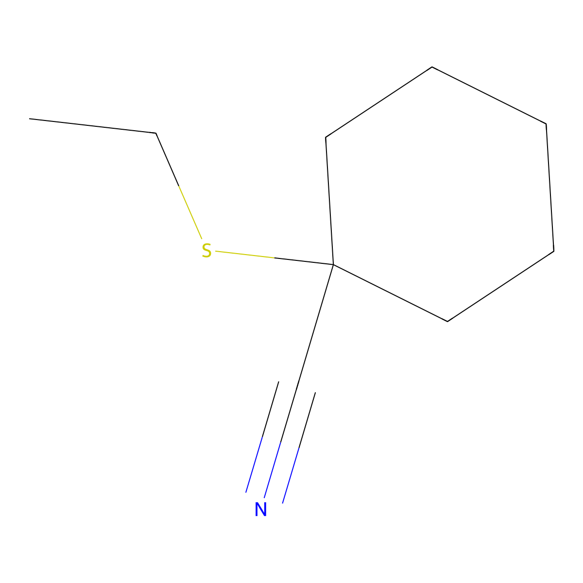 1-(Ethylthio)cyclohexanecarbonitrile molecular structure, CAS 60340-38-7