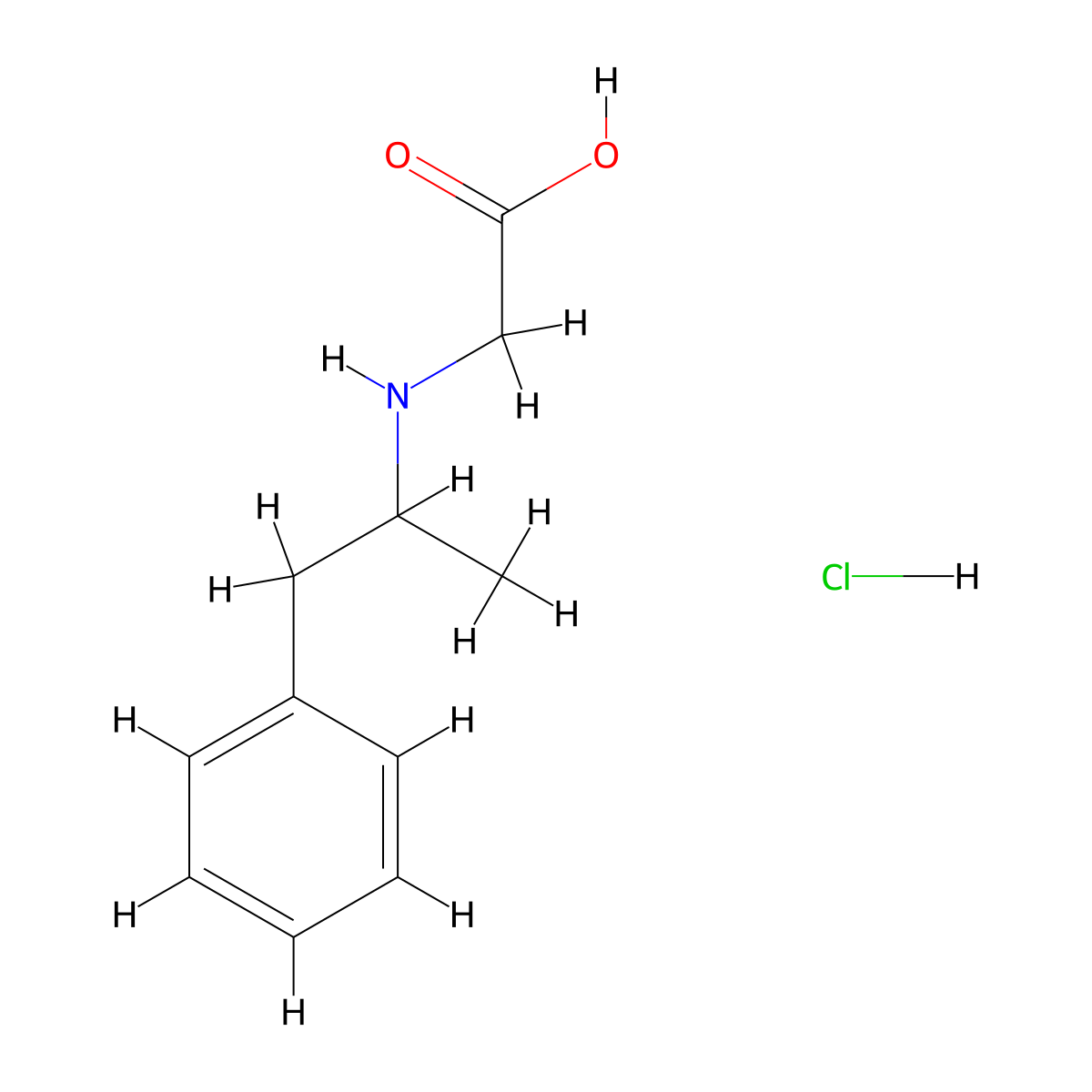 2-[(1-Phenylpropan-2-yl)amino]acetic acid hydrochloride molecular structure, CAS 60342-93-0