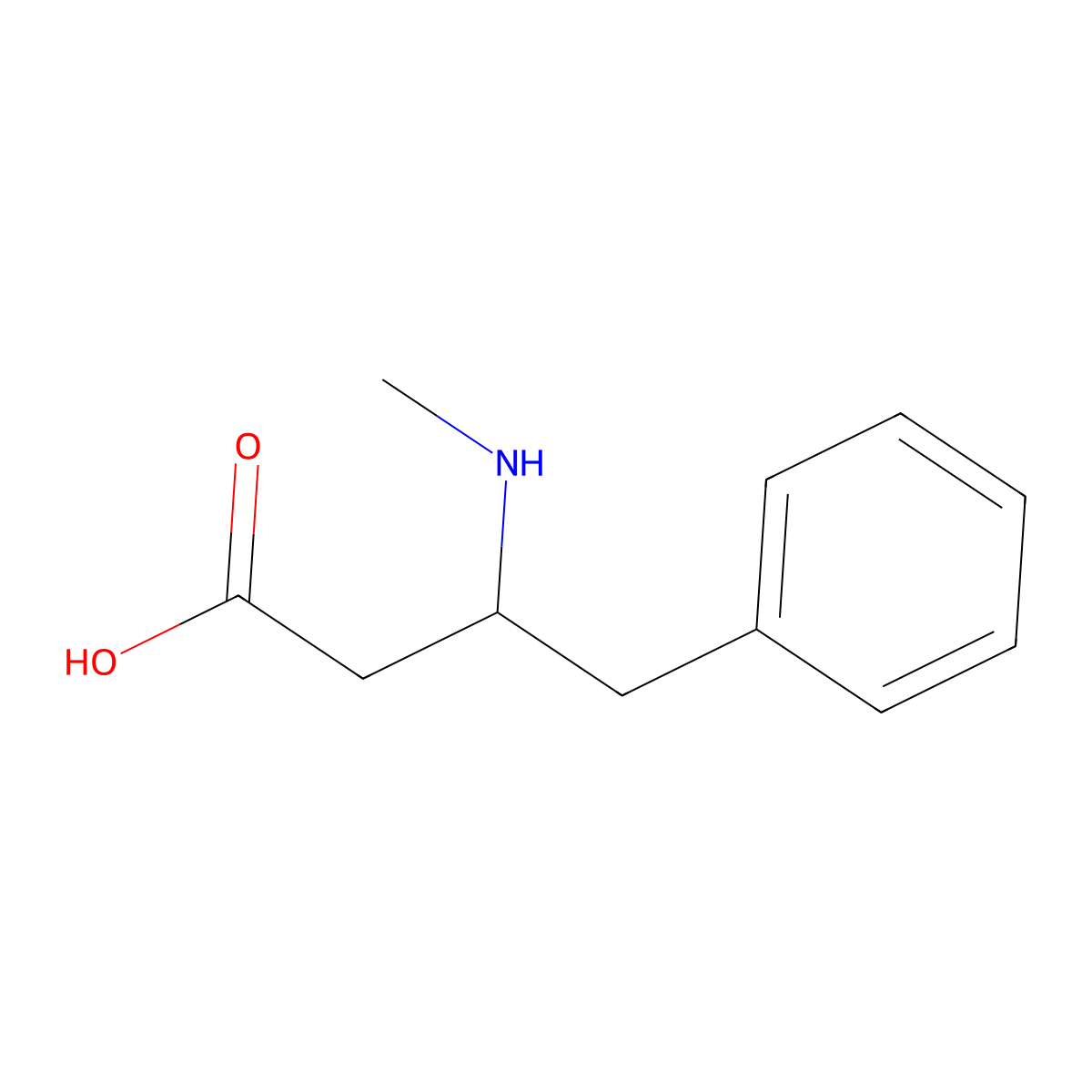 3-(Methylamino)-4-phenylbutanoic acid molecular structure, CAS 60343-06-8