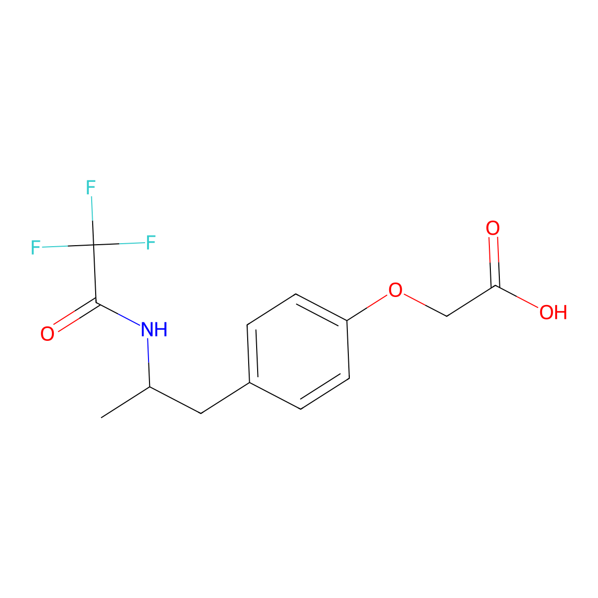 2-{4-[2-(2,2,2-Trifluoroacetamido)propyl]phenoxy}acetic acid molecular structure, CAS 60343-07-9