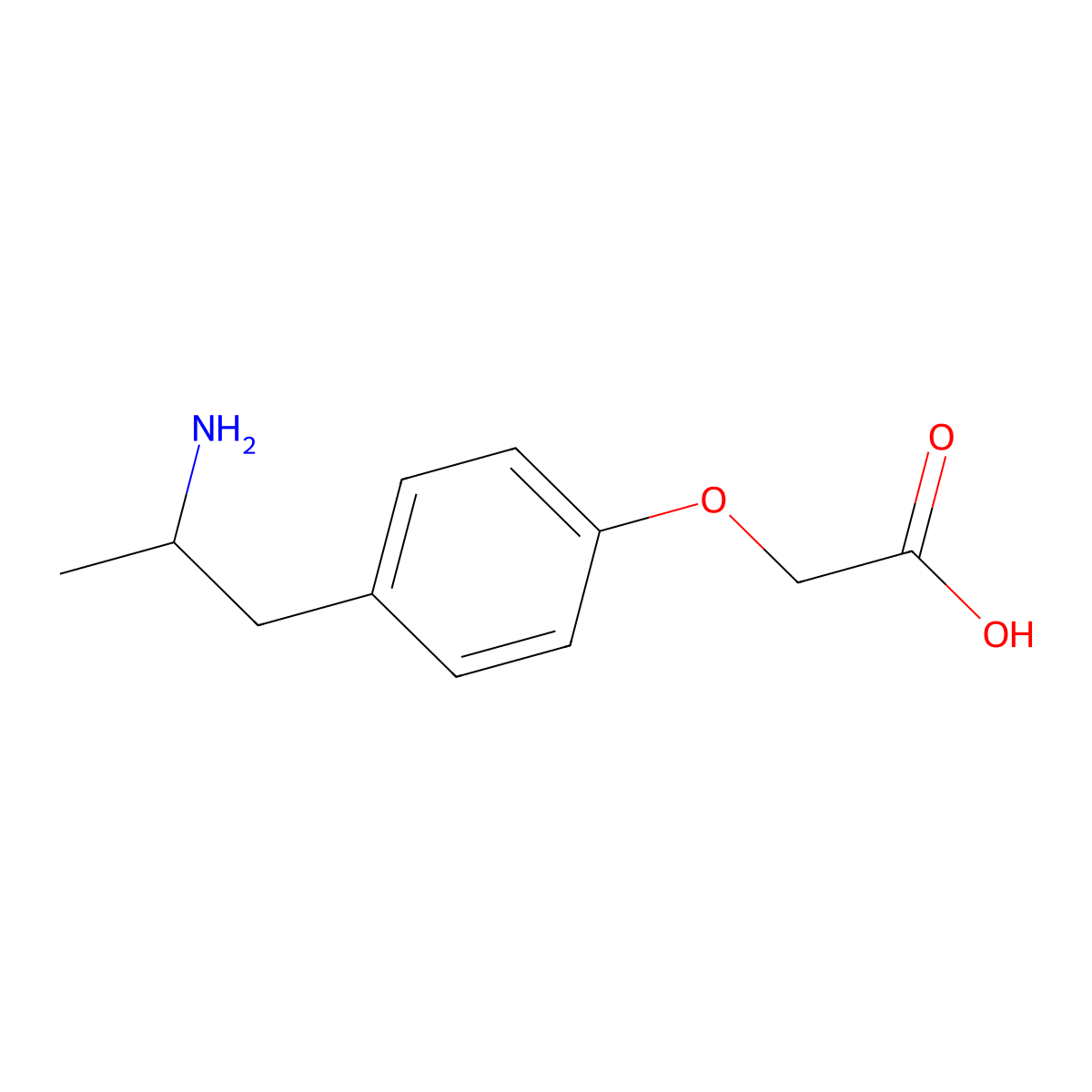 2-[4-(2-Aminopropyl)phenoxy]acetic acid molecular structure, CAS 60343-08-0