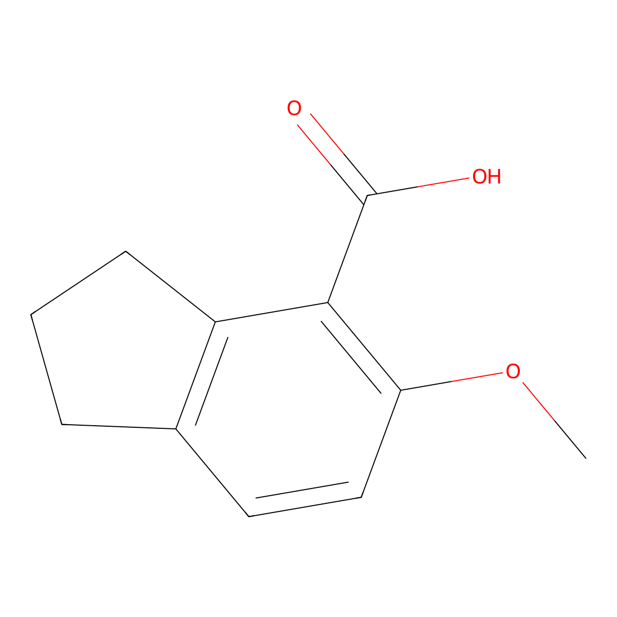 5-methoxy-2,3-dihydro-1H-indene-4-carboxylic acid molecular structure, CAS 60346-39-6