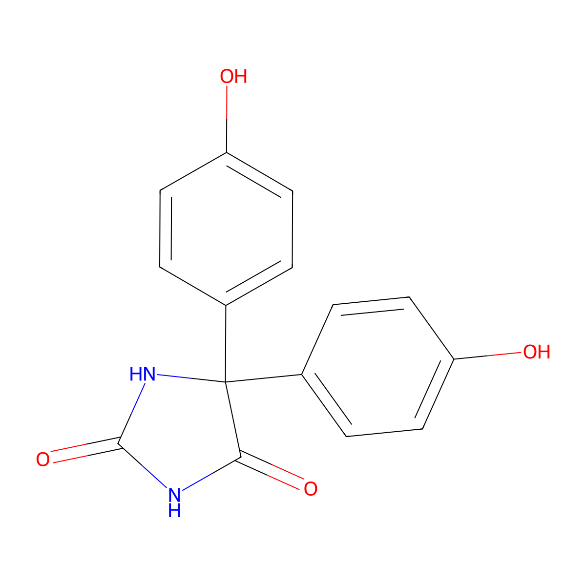 5,5-Bis(4-hydroxyphenyl)hydantoin molecular structure, CAS 60348-77-8