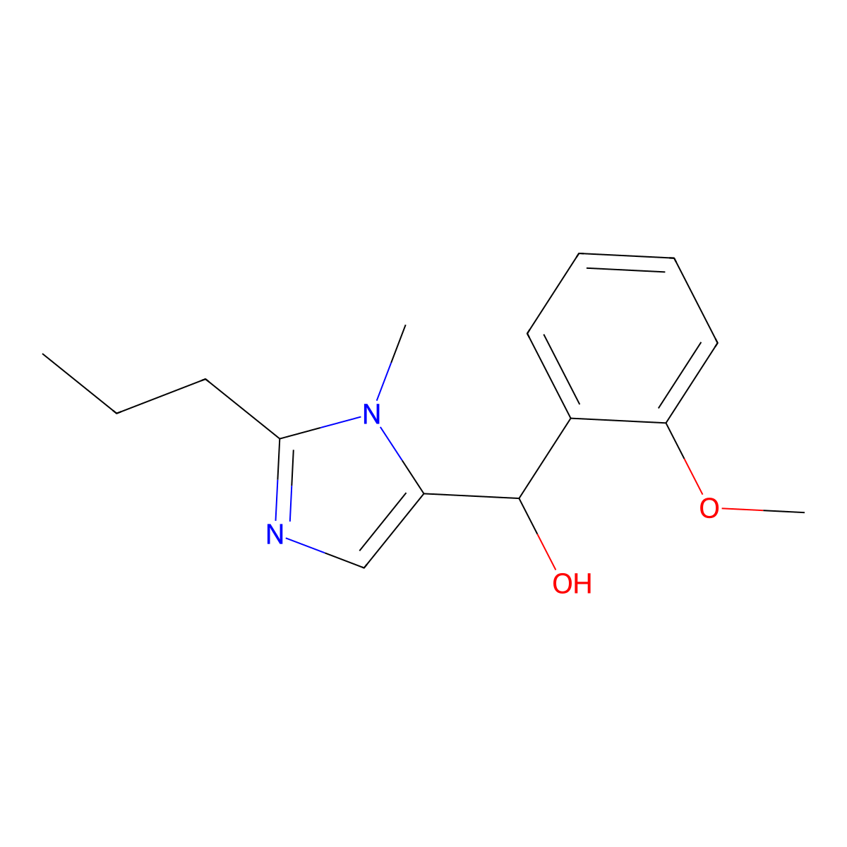 (2-Methoxyphenyl)(1-methyl-2-propyl-1H-imidazol-5-yl)methanol molecular structure, CAS 6035-04-7