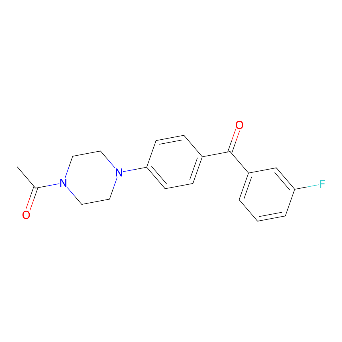 [4-(4-Acetyl-1-piperazinyl)phenyl](3-fluorophenyl)methanone molecular structure, CAS 6035-29-6
