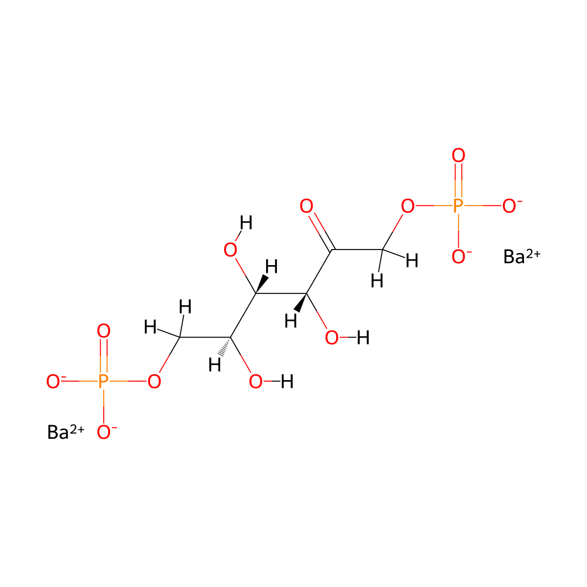 D-Fructose, 1,6-bis(dihydrogen phosphate), barium salt (1:2) molecular structure, CAS 6035-52-5