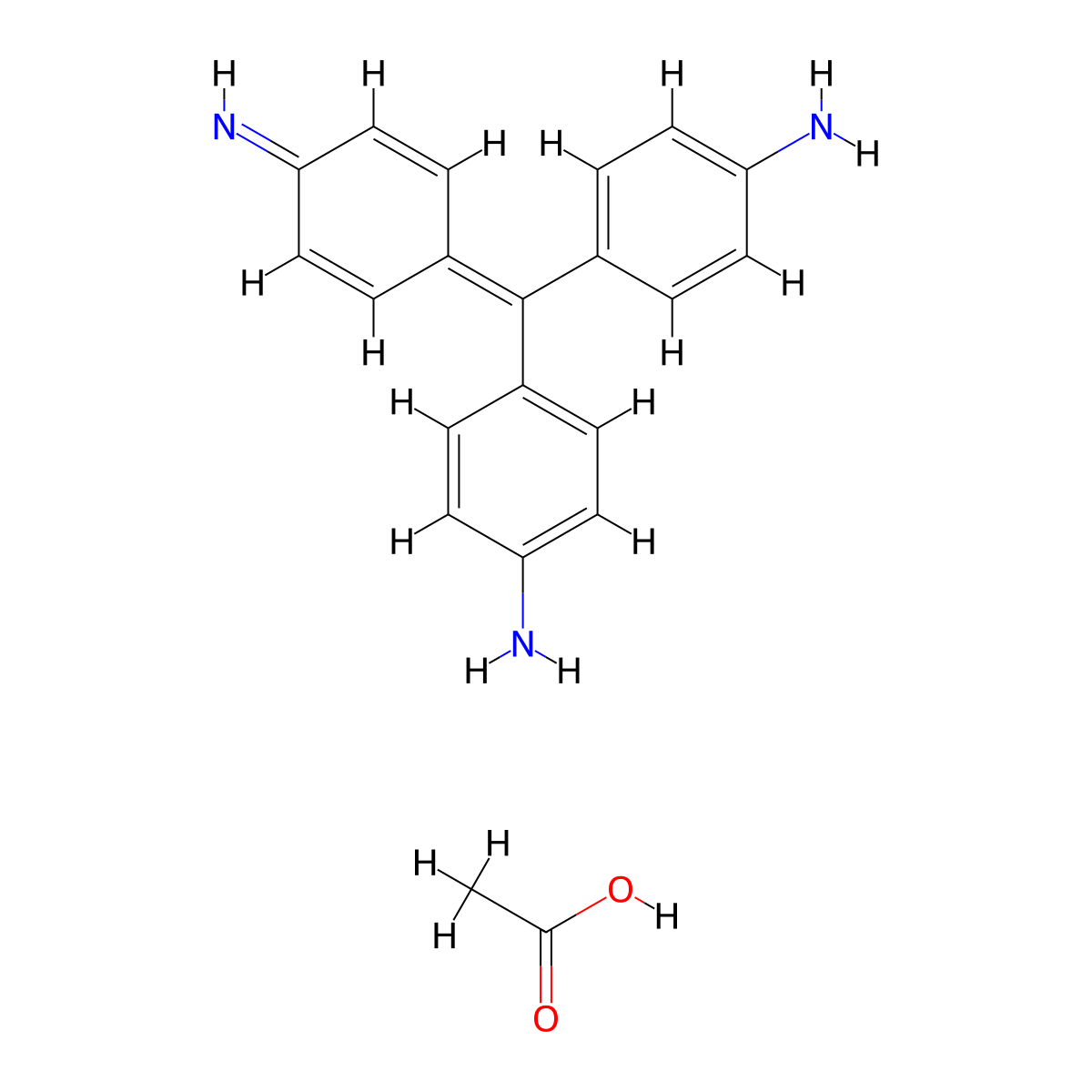 Bis(p-aminophenyl)-4-methylenecyclohexa-2,5-dienylideneammonium acetate molecular structure, CAS 6035-94-5