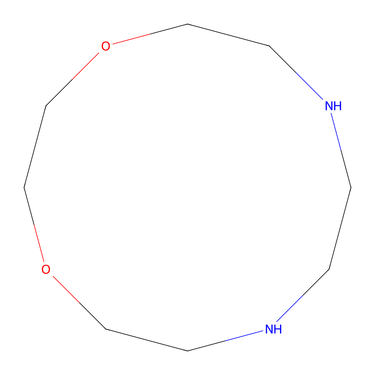 1,4-Dioxa-7,10-diazacyclododecane molecular structure, CAS 60350-13-2