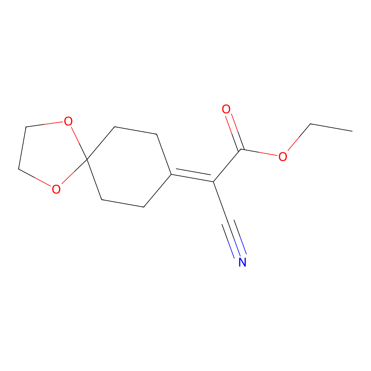 Ethyl 2-cyano-2-(1,4-dioxaspiro[4.5]decan-8-ylidene)acetate molecular structure, CAS 60356-11-8