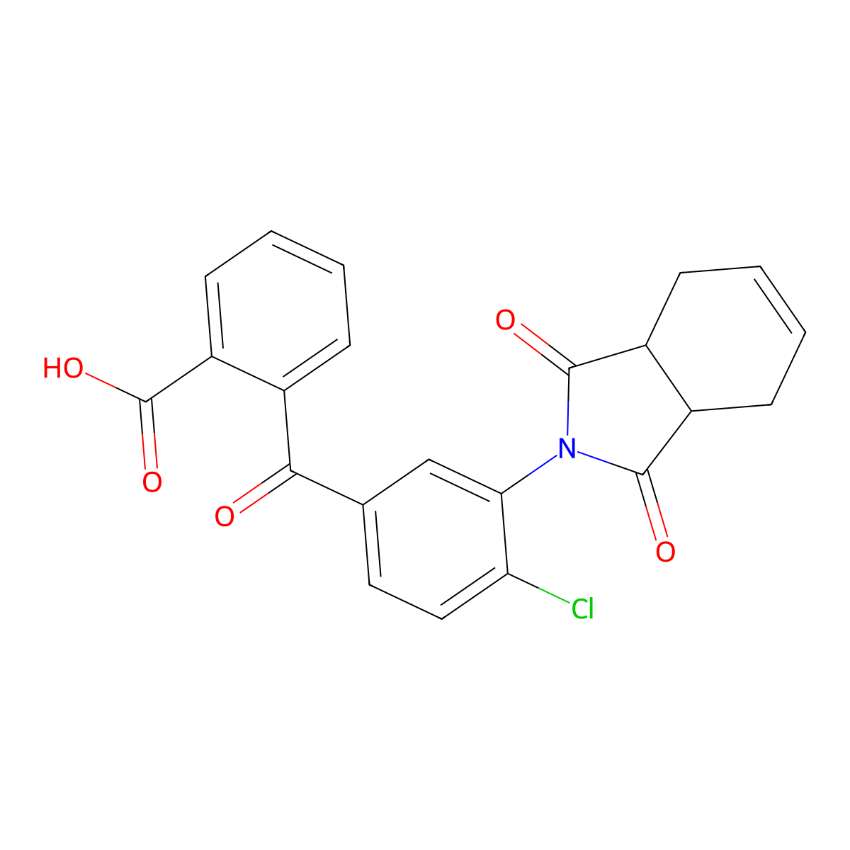 2-[4-Chloro-3-(1,3-dioxo-3a,4,7,7a-tetrahydroisoindol-2-yl)benzoyl]benzoic acid molecular structure, CAS 6036-09-5