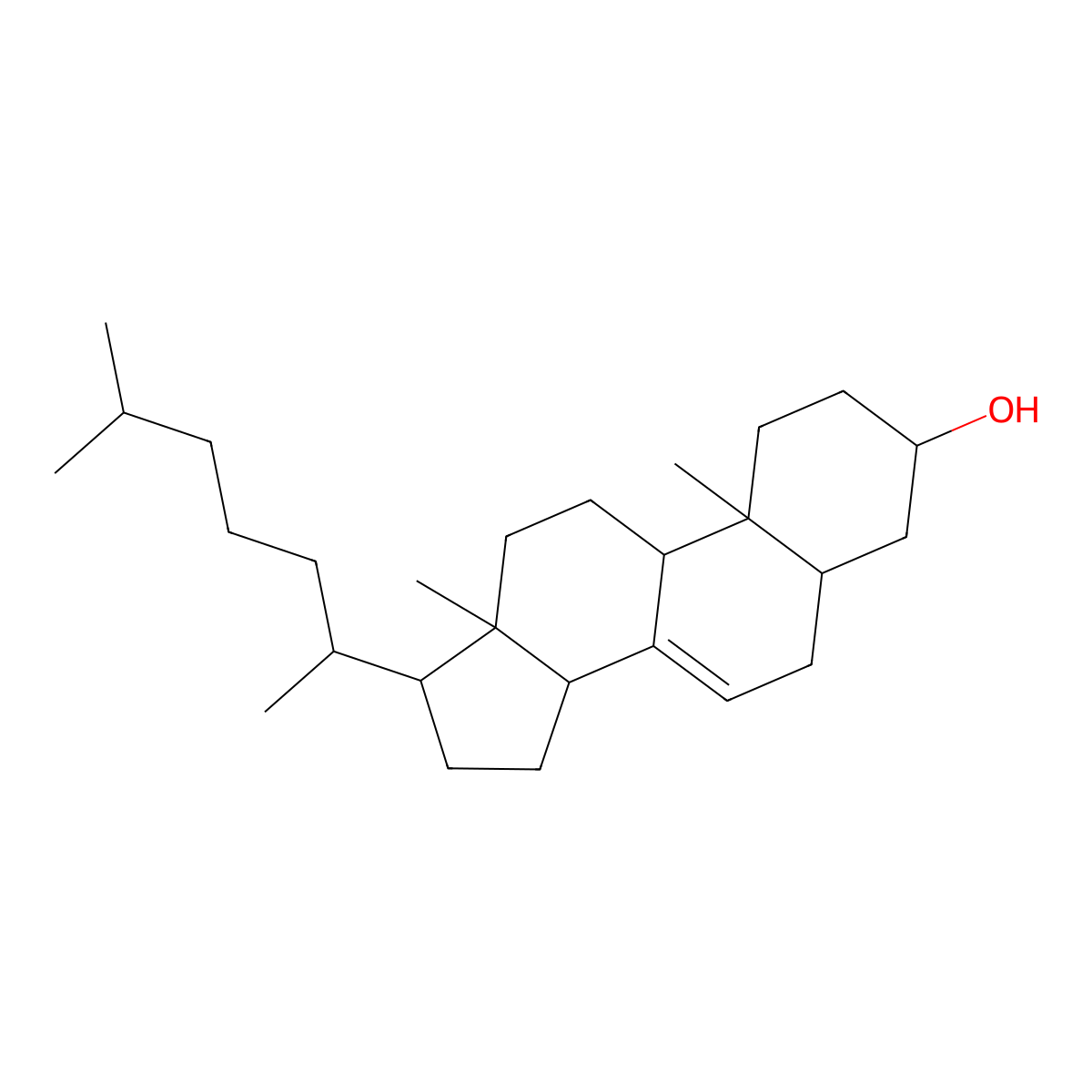 Cholest-7-en-3-ol molecular structure, CAS 6036-58-4