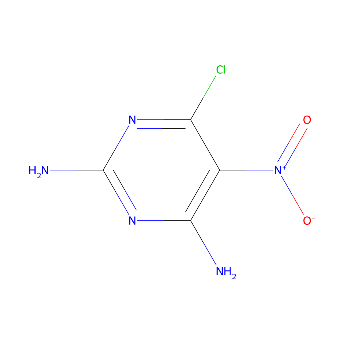6-Chloro-5-nitropyrimidine-2,4-diamine molecular structure, CAS 6036-64-2