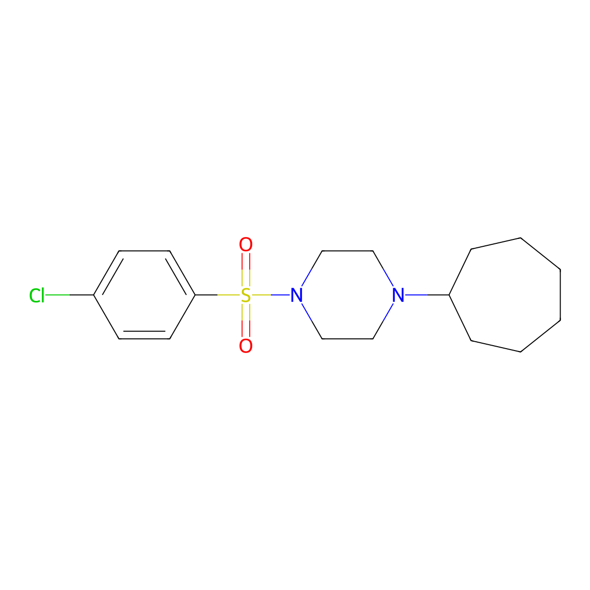 1-[(4-Chlorophenyl)sulfonyl]-4-cycloheptylpiperazine molecular structure, CAS 6036-68-6