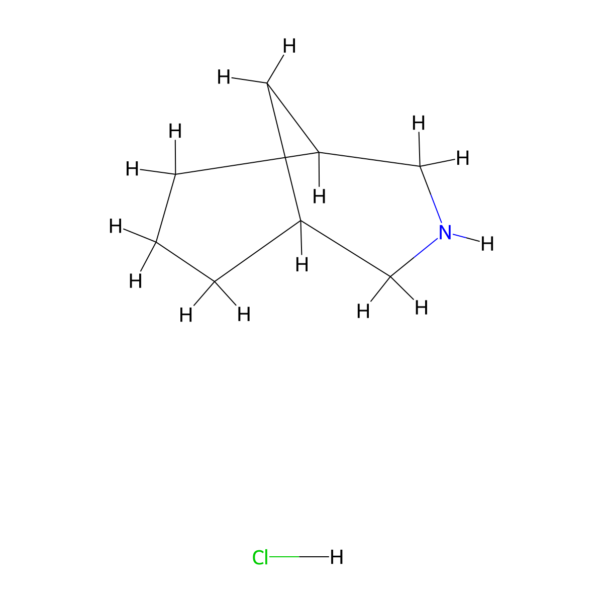 3-Azabicyclo[3.3.1]nonane hydrochloride molecular structure, CAS 60364-11-6