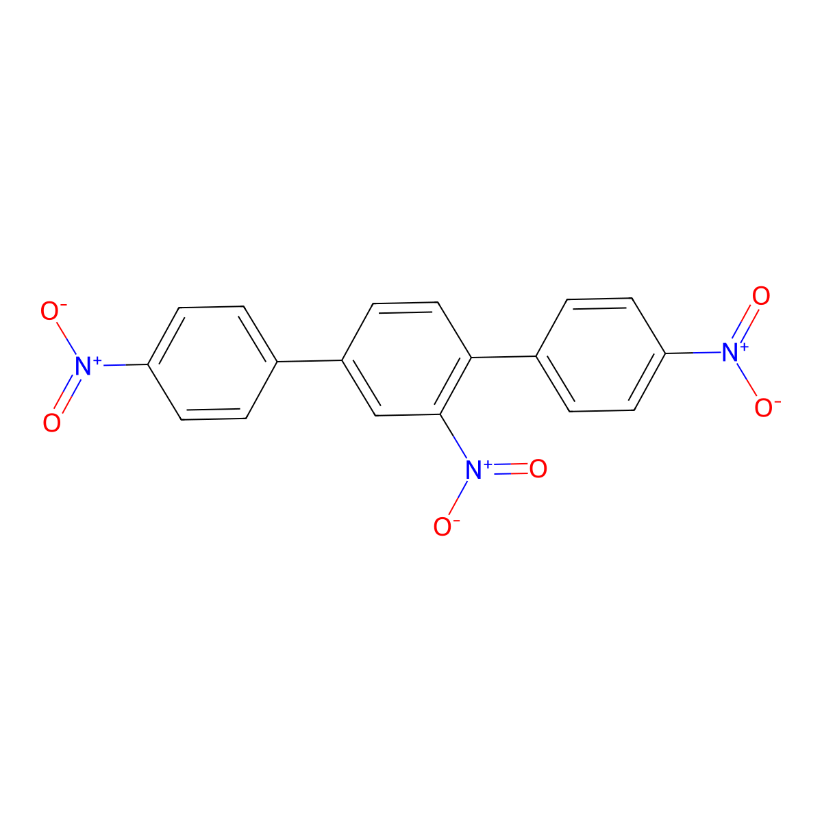 2-Nitro-1,4-bis(4-nitrophenyl)benzene molecular structure, CAS 60366-21-4