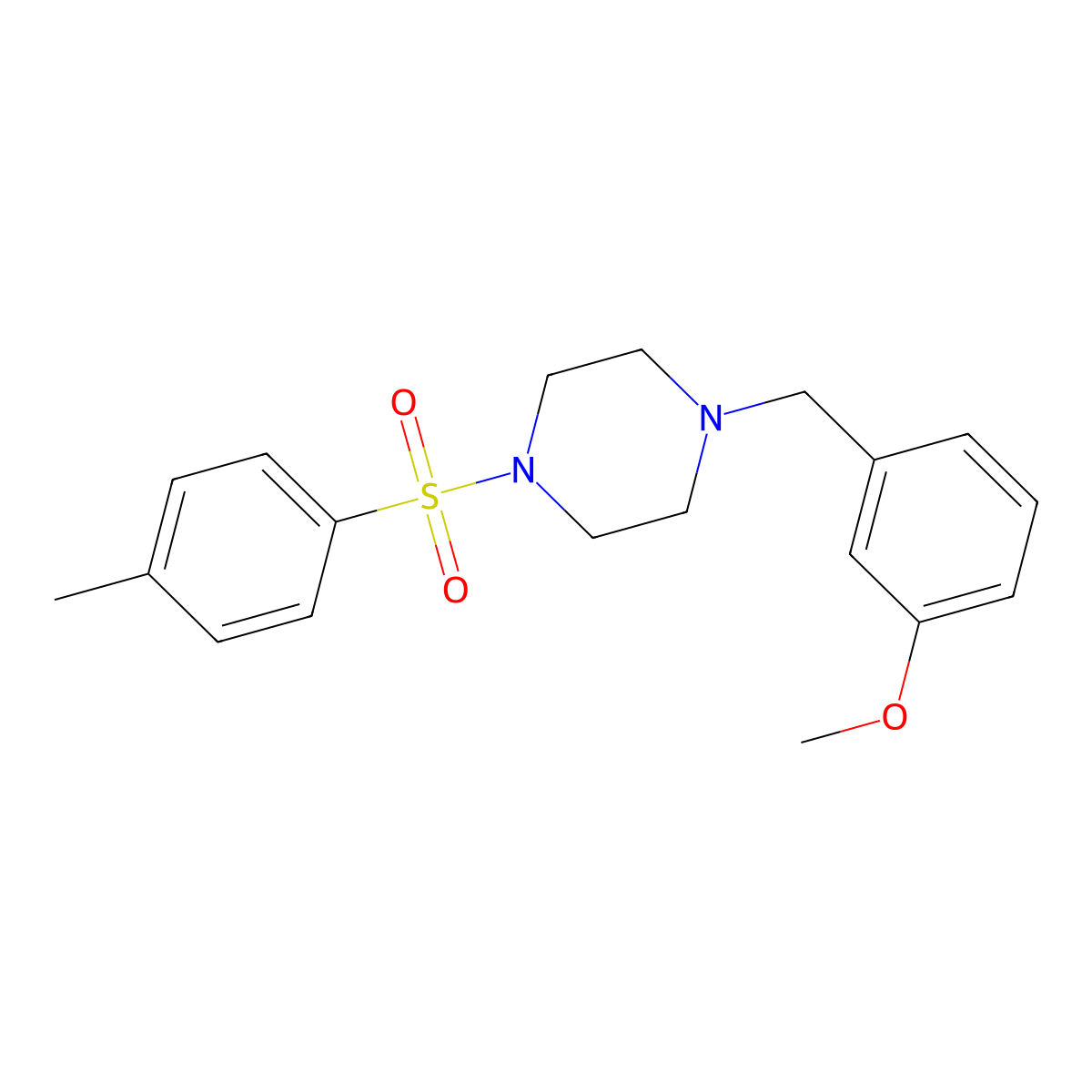 1-(3-Methoxybenzyl)-4-[(4-methylphenyl)sulfonyl]piperazine molecular structure, CAS 6037-41-8