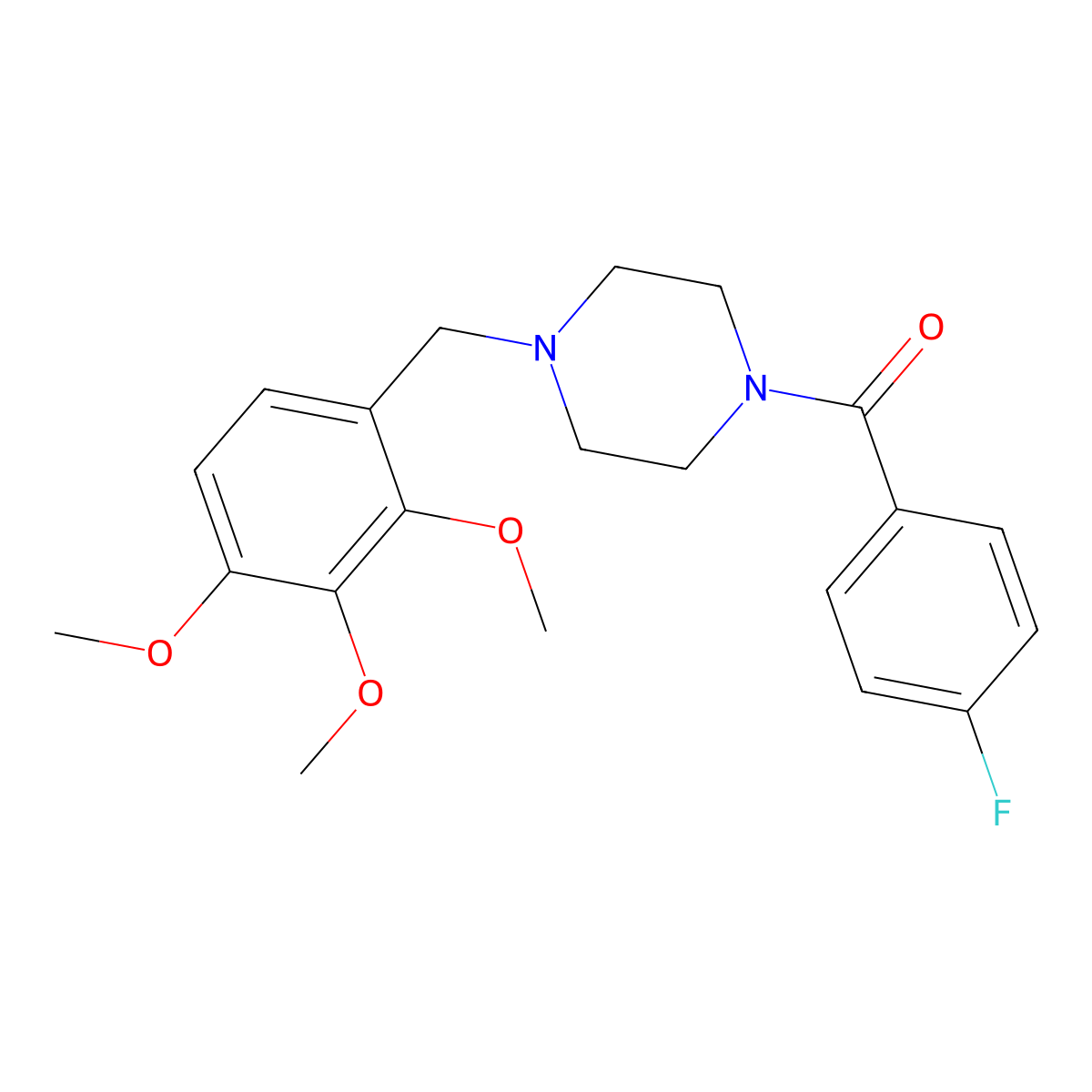 (4-Fluorophenyl)-[4-[(2,3,4-trimethoxyphenyl)methyl]piperazin-1-yl]methanone molecular structure, CAS 6037-59-8
