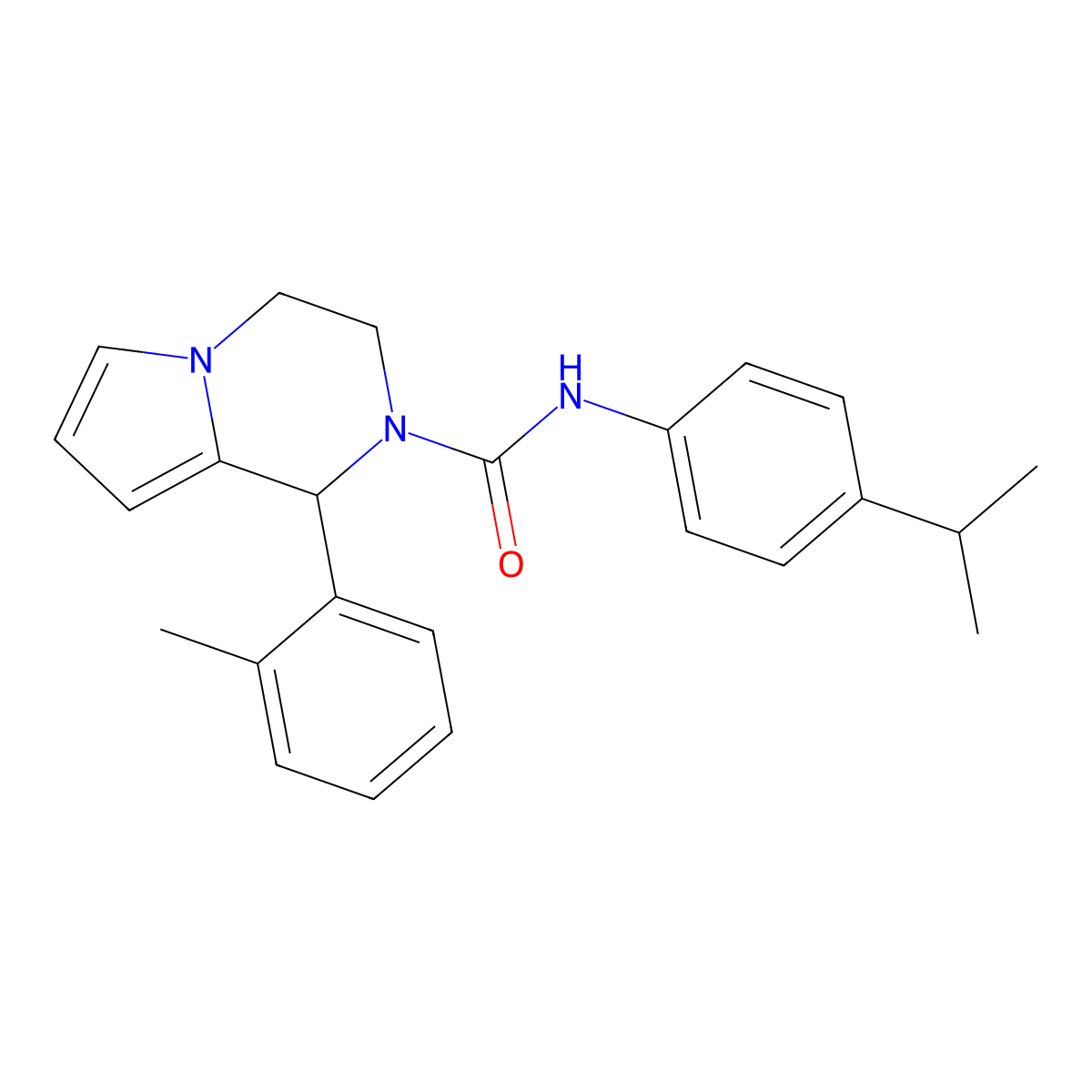 1-(2-Methylphenyl)-N-[4-(propan-2-yl)phenyl]-3,4-dihydropyrrolo[1,2-a]pyrazine-2(1H)-carboxamide molecular structure, CAS 6037-67-8