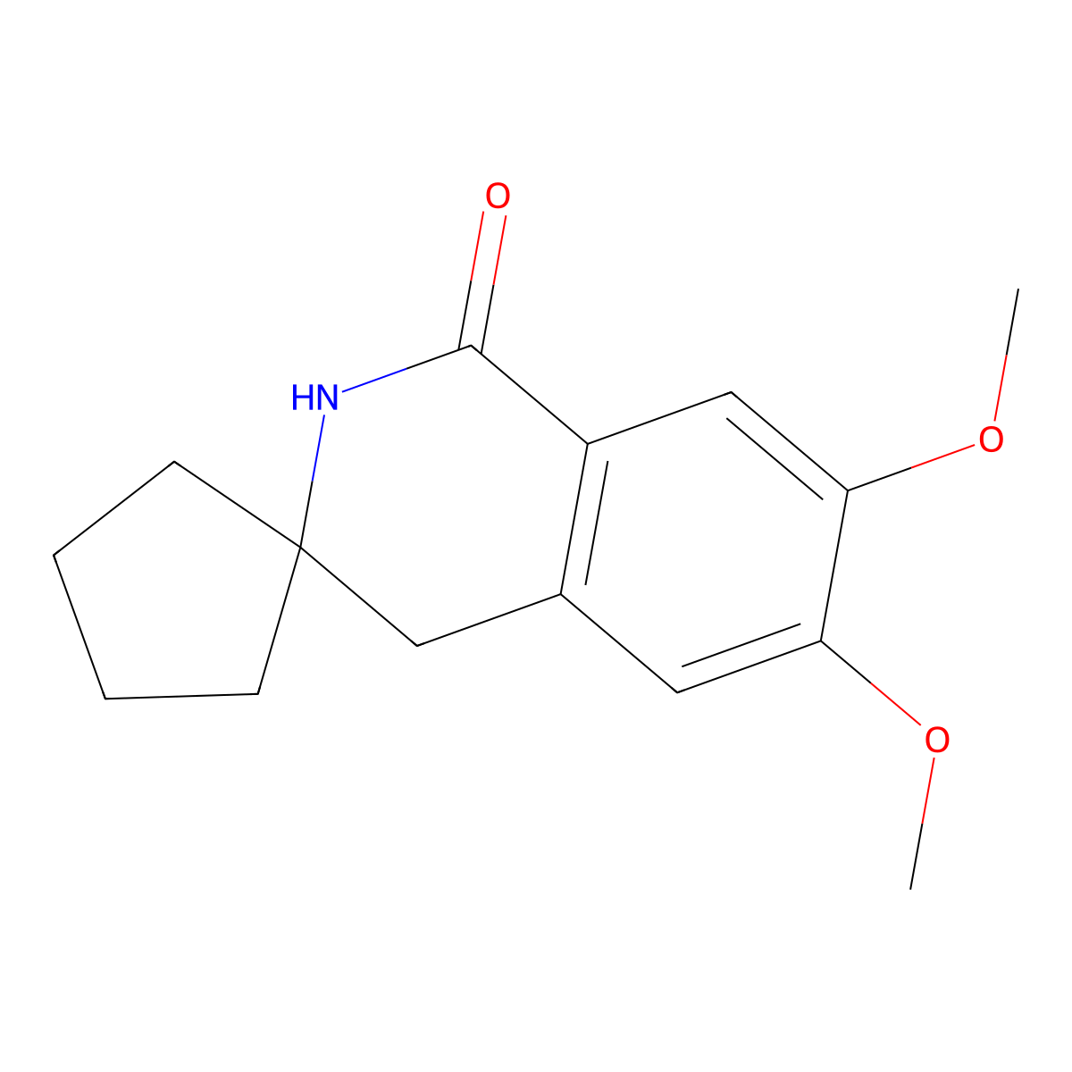 6',7'-Dimethoxy-2'h-spiro[cyclopentane-1,3'-isoquinolin]-1'(4'h)-one molecular structure, CAS 6037-79-2