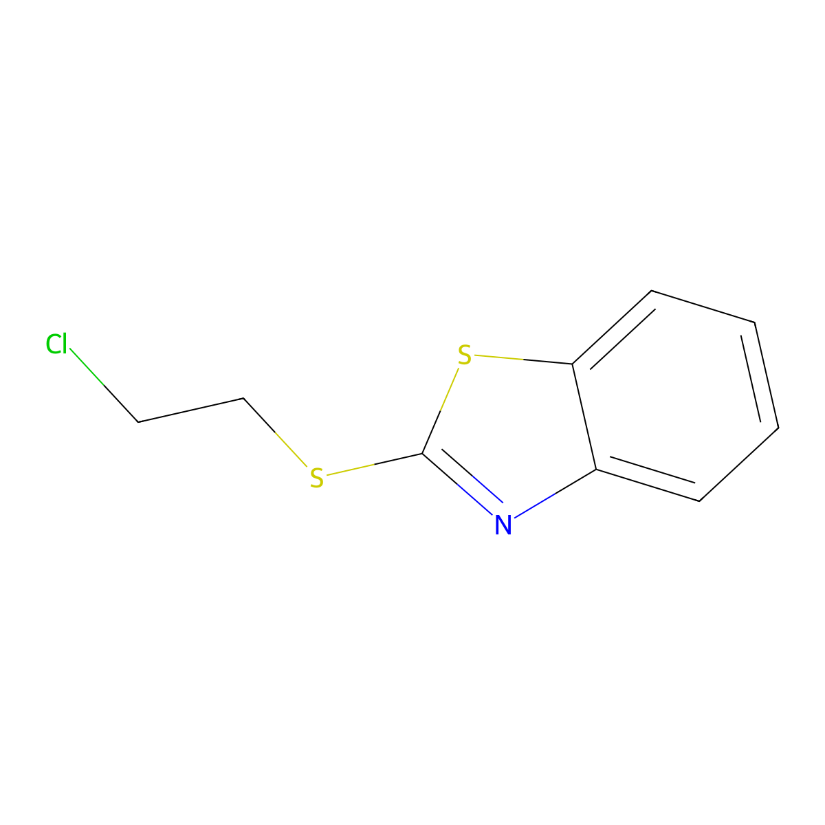 Benzothiazole, 2-[(2-chloroethyl)thio]- molecular structure, CAS 60372-29-4