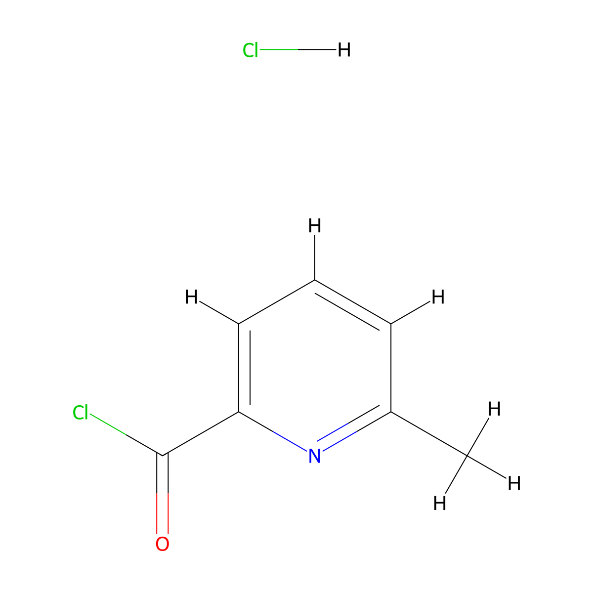 6-Methylpyridine-2-carbonyl chloride hydrochloride molecular structure, CAS 60373-34-4