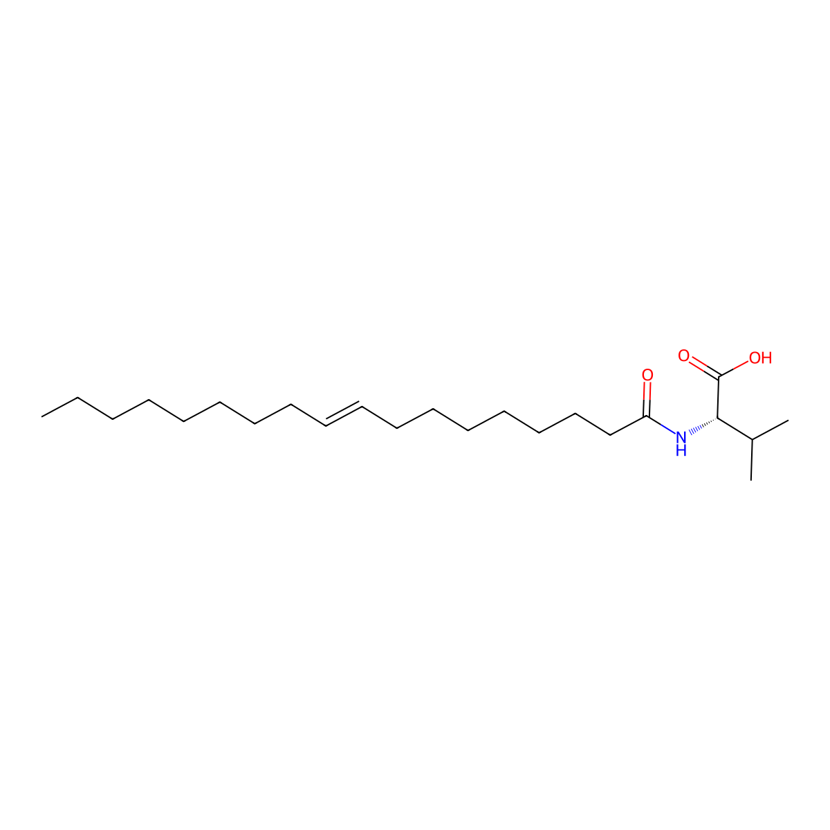 (2S)-3-methyl-2-(octadec-9-enoylamino)butanoic acid molecular structure, CAS 60374-41-6