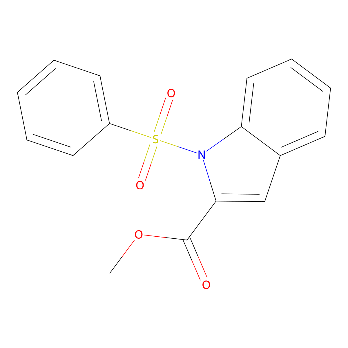 methyl 1-(phenylsulfonyl)-1H-indole-2-carboxylate molecular structure, CAS 60376-48-9