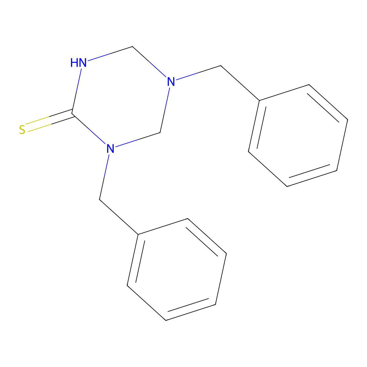 1,5-Dibenzyl-1,3,5-triazinane-2-thione molecular structure, CAS 60376-64-9
