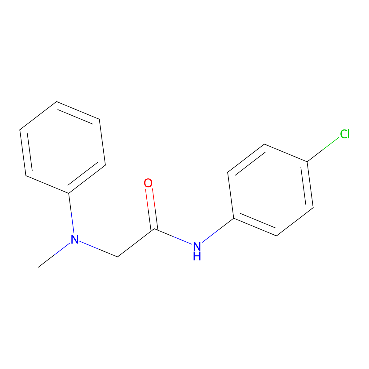 Acetamide, N-(4-chlorophenyl)-2-(methylphenylamino)- molecular structure, CAS 60379-88-6