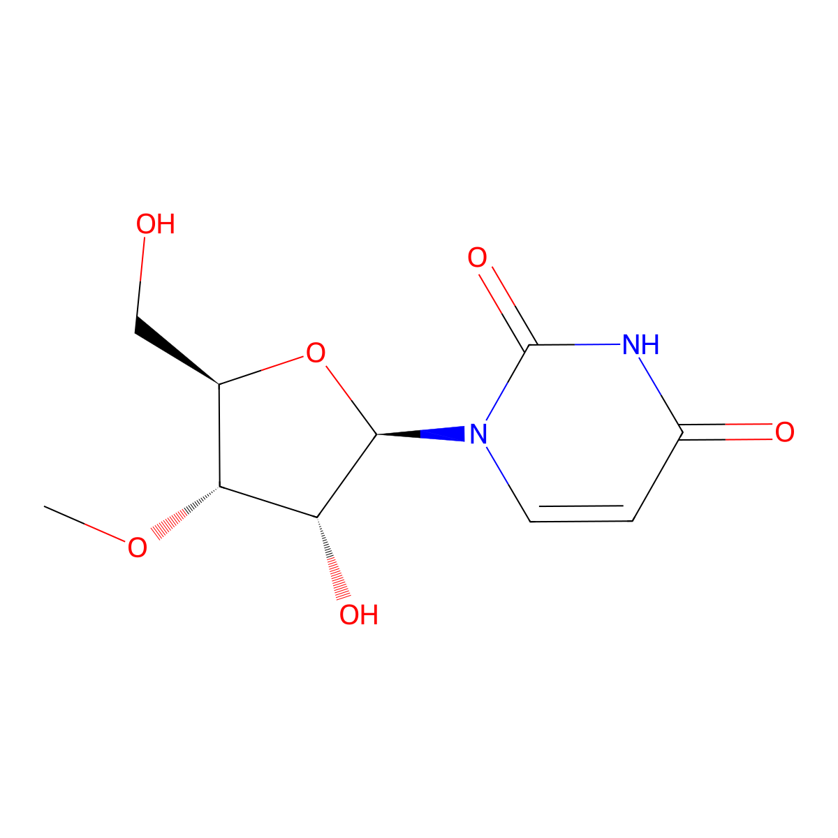 3'-O-Methyluridine molecular structure, CAS 6038-59-1