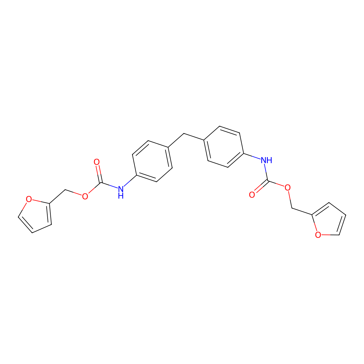 Carbamic acid, (methylenedi-4,1-phenylene)bis-, bis(2-furanylmethyl) ester molecular structure, CAS 60387-40-8