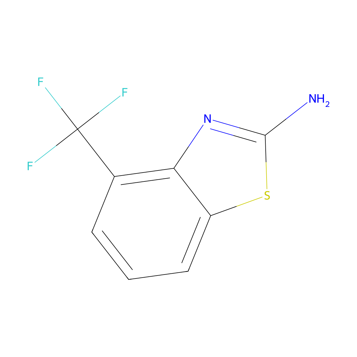 2-Benzothiazolamine, 4-(trifluoromethyl)- molecular structure, CAS 60388-36-5