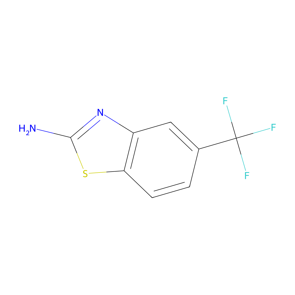 5-(Trifluoromethyl)-1,3-benzothiazol-2-amine molecular structure, CAS 60388-38-7