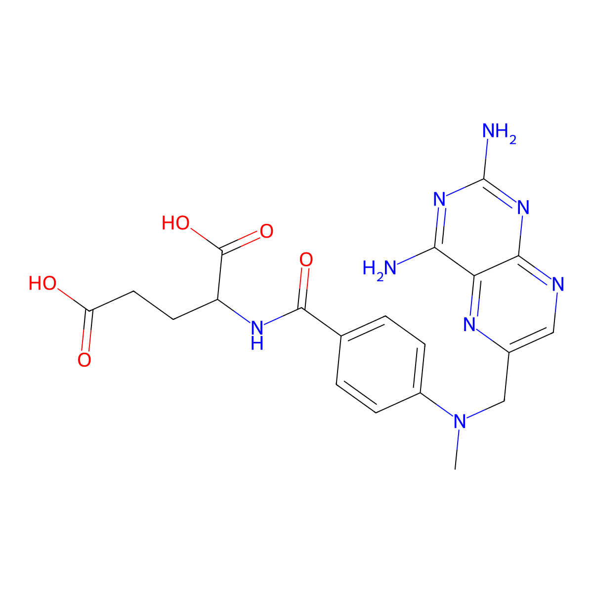 Methotrexate, (A+-)- molecular structure, CAS 60388-53-6