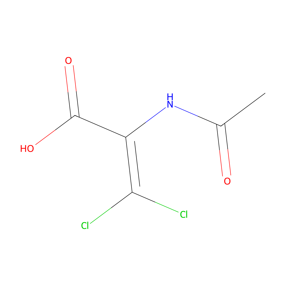 2-Acetamido-3,3-dichloroacrylic acid molecular structure, CAS 60388-97-8