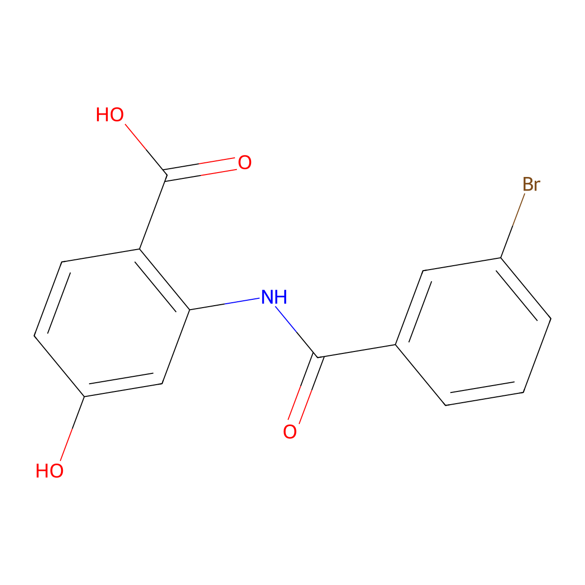 2-{[(3-Bromophenyl)carbonyl]amino}-4-hydroxybenzoic acid molecular structure, CAS 6039-29-8