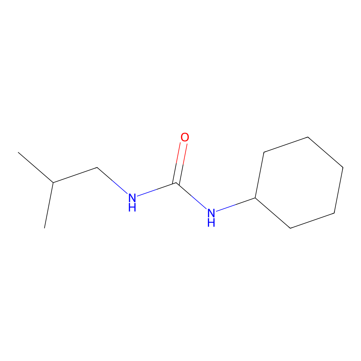 1-Cyclohexyl-3-isobutylurea molecular structure, CAS 60392-17-8