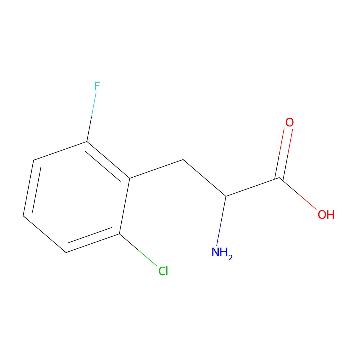 2-Chloro-6-fluoro-DL-phenylalanine molecular structure, CAS 603940-86-9