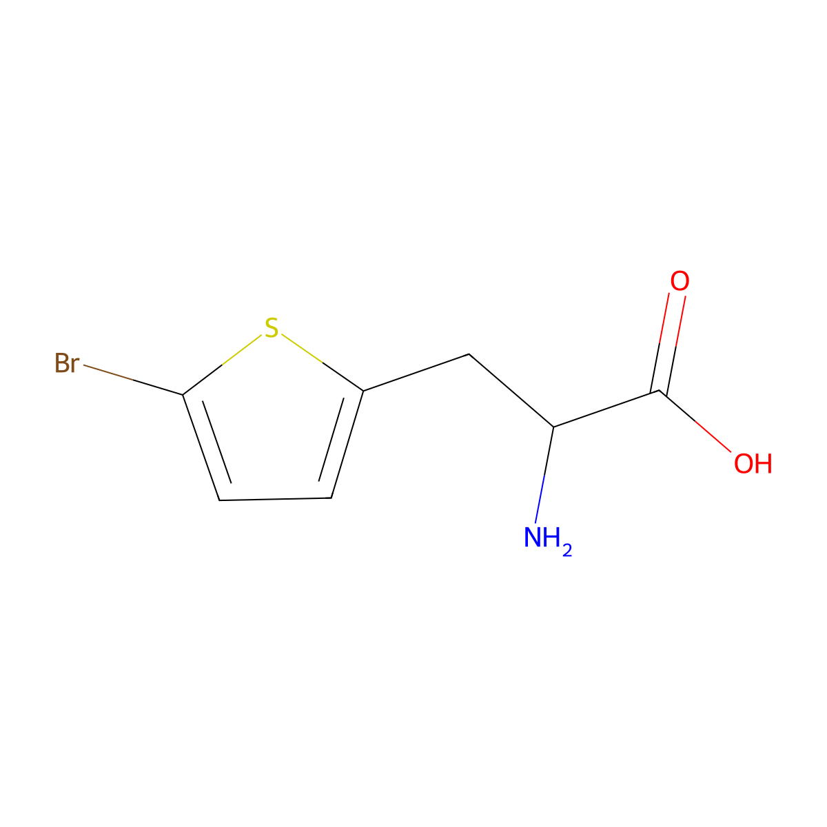 2-Amino-3-(5-bromothiophen-2-yl)propanoic acid molecular structure, CAS 603940-91-6